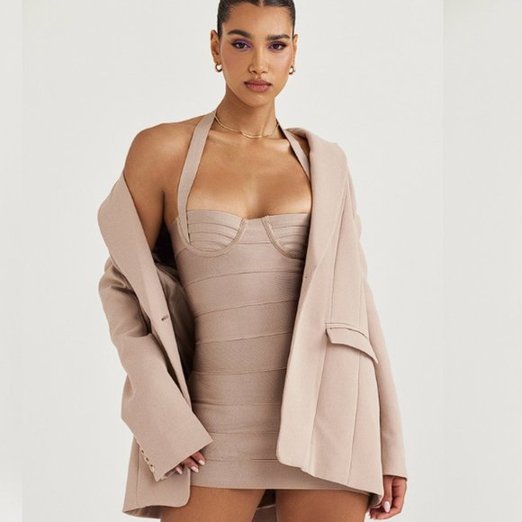 HOUSE OF CB 'Marta' Latte Oversized Blazer NWOT - Picture 4 of 5